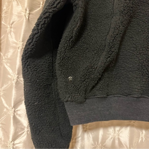 Lululemon Short Sweet Sherpa Jacket Fleece Reversible Heathered Core Black Teddy - Picture 12 of 16